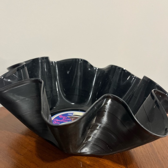 Black Vinyl Record Bowl Home Accent - Picture 3 of 5